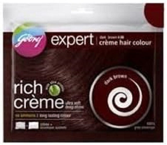 5 Packs x Dark Brown Godrej Expert Rich Creme Hair Colour Dye 40g each